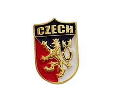 Odznak ČR – vlajka České&nbsp;republiky, nápis Czech a&nbsp;český&nbsp;lev