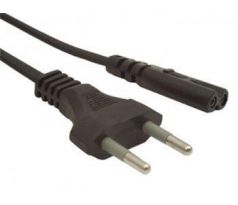 Kabel napájecí 2&nbsp;piny, 230V&nbsp;2,5A, 1,8m, Cablexpert, černý