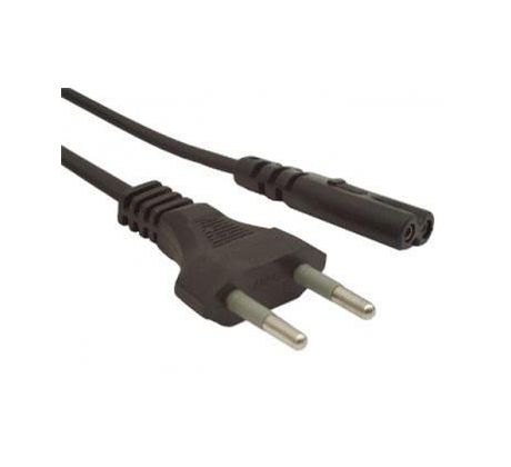 Kabel napájecí 2&nbsp;piny, 230V&nbsp;2,5A, 1,8m, Cablexpert, černý