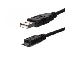 Kabel USB 2.0 A(M) - microUSB B(M) 10cm, Netrack, černý