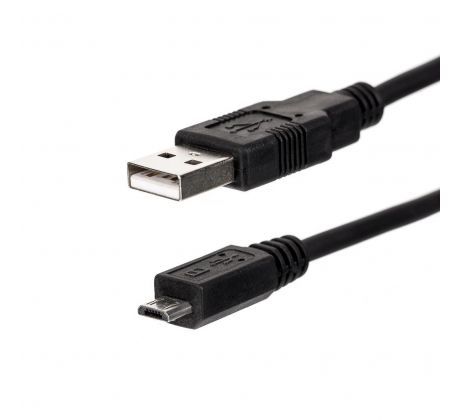 Kabel USB 2.0 A(M) - microUSB B(M) 10cm, Netrack, černý