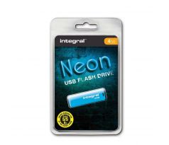 Flash disk 4GB USB 2.0 Integral Neon, modrý