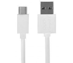 Kabel USB 2.0 A(M) - USB-C 1,2m, Qult Quick Charge 2.0, bílý