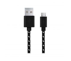 Kabel USB 2.0 A(M) - microUSB B(M) 1m, opletený, Esperanza, černý