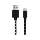 Kabel USB 2.0 A(M) - microUSB B(M) 1m, opletený, Esperanza, černý