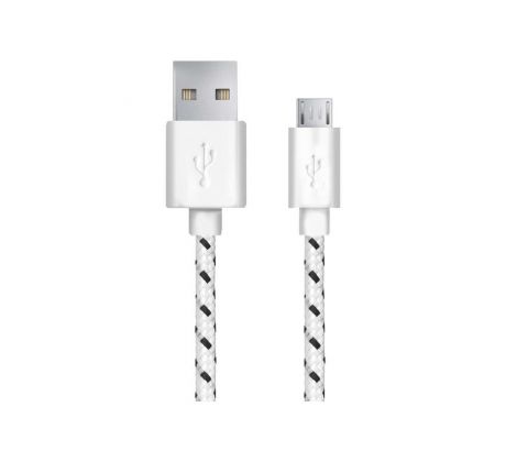 Kabel USB 2.0 A(M) - microUSB B(M) 1m, opletený, Esperanza, bílý