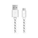 Kabel USB 2.0 A(M) - microUSB B(M) 1m, opletený, Esperanza, bílý