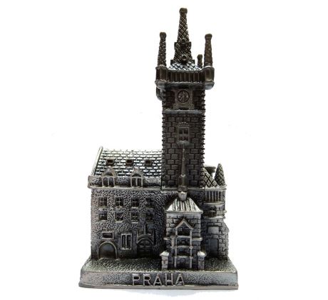 Miniatura Praha – Staroměstská radnice s orlojem, cínový 3D model