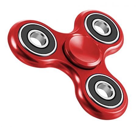 Antistresový Fidget Spinner, červený, pokovený ABS plast, Esperanza ETF114R