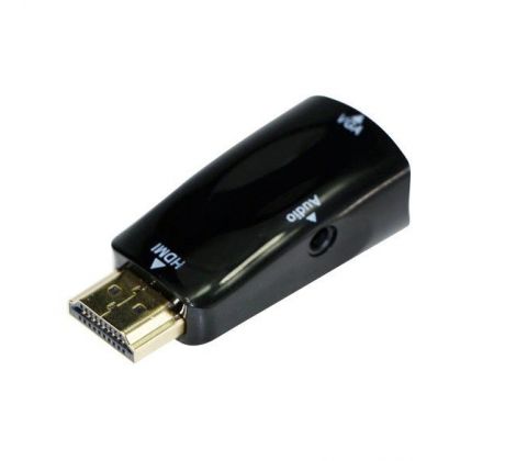 Redukce HDMI&nbsp;A(M) - VGA D-Sub&nbsp;(F) a audio, Cablexpert, černá