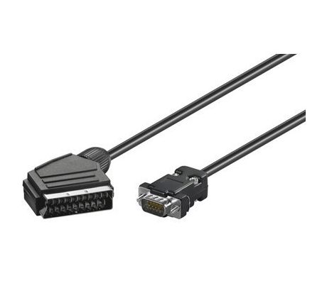 Kabel VGA D-Sub&nbsp;(M) - SCART&nbsp;(M) 2m, PremiumCord, černý