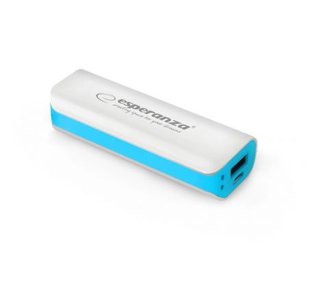 Powerbanka 2200mAh Li-Ion, USB a microUSB, Esperanza EMP103WB Joule, bílo-modrá