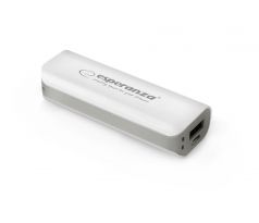 Powerbanka 2200mAh Li-Ion, USB a microUSB, Esperanza EMP103WE Joule, bílo-šedá