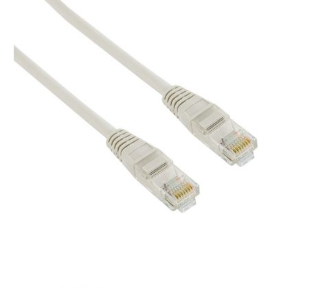 Kabel síťový patch UTP Cat&nbsp;5e, 10m, 2x&nbsp;RJ45, 4World, šedý