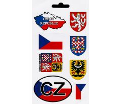 Samolepky ČR – CZ sada s 8 samolepkami