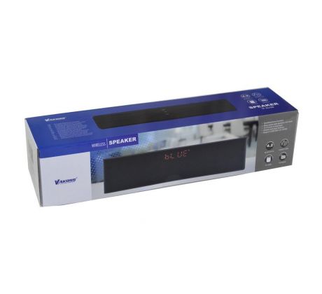 Repro přenosný stereo Vakoss SP-2823BK, Bluetooth, 2x&nbsp;3W RMS, microSD, USB, AUX, FM, černý