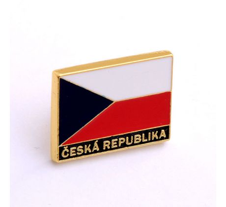 Odznak&nbsp;ČR – vlajka České&nbsp;republiky, nápis Česká&nbsp;republika