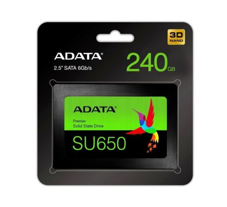 Disk SSD 240GB 2,5" SATA&nbsp;III ADATA Ultimate SU650, 3D&nbsp;NAND, SLC, 7mm