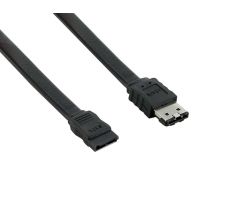 Kabel eSATA&nbsp;(M) - SATA&nbsp;3Gb/s&nbsp;(M) 1m, plochý, černý, 4World