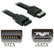 Kabel eSATA&nbsp;(M) - SATA&nbsp;3Gb/s&nbsp;(M) 1m, plochý, černý, 4World