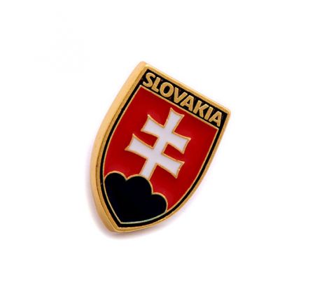 Odznak&nbsp;SR – státní znak Slovenské republiky, nápis&nbsp;Slovakia