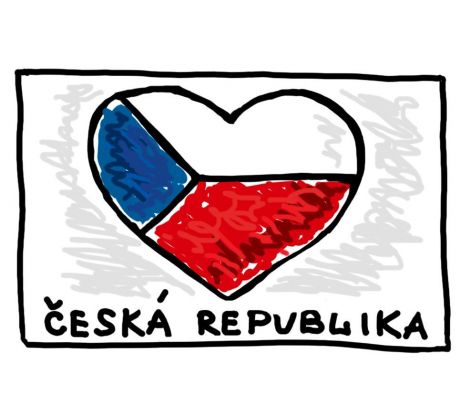 Magnetka&nbsp;ČR - srdce s&nbsp;vlajkou České&nbsp;republiky
