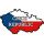 Samolepka ČR – mapa ČR s&nbsp;vlajkou Českés&nbsp;republiky