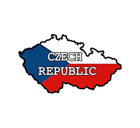 Samolepka ČR – mapa ČR s&nbsp;vlajkou Českés&nbsp;republiky