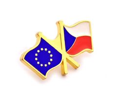 Odznak EU a ČR – vlající vlajka Evropské&nbsp;unie a České&nbsp;republiky