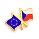 Odznak EU a ČR – vlající vlajka Evropské&nbsp;unie a České&nbsp;republiky