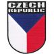 Nášivka ČR – vlajka České&nbsp;republiky, nápis Czech&nbsp;Republic, svislá