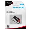 Čtečka karet microSD a microSDHC, externí USB&nbsp;2.0, mini, Vakoss, černo-červená