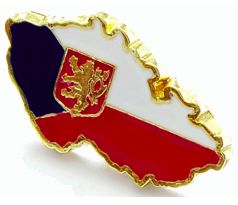 Odznak ČR – mapa ČR s&nbsp;vlajkou České republiky a českým lvem