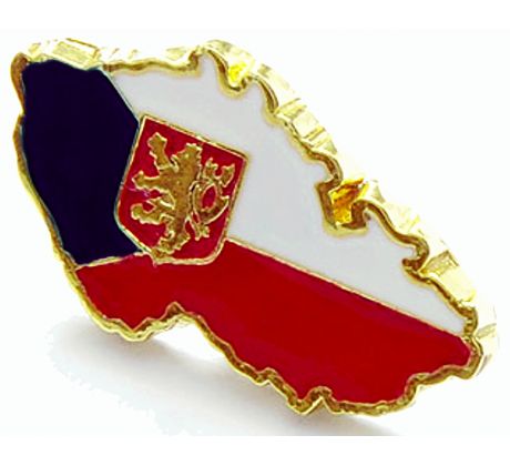 Odznak ČR – mapa ČR s&nbsp;vlajkou České republiky a českým lvem
