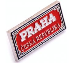 Odznak ČR – uliční cedule, nápis Praha a Česká republika