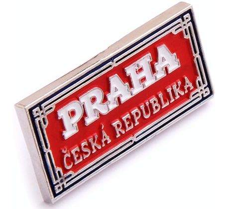 Odznak ČR – uliční cedule, nápis Praha a Česká republika